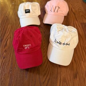 Stylish Cap Set - Red and White